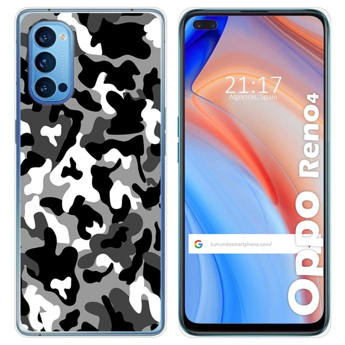Funda Gel Tpu para Oppo Reno 4 5G diseño Snow Camuflaje Dibujos
