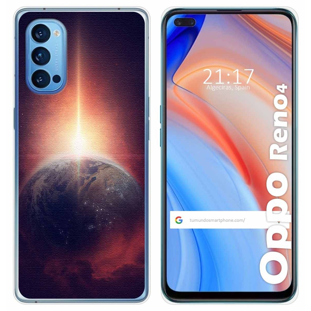 Funda Gel Tpu para Oppo Reno 4 5G diseño Tierra Dibujos