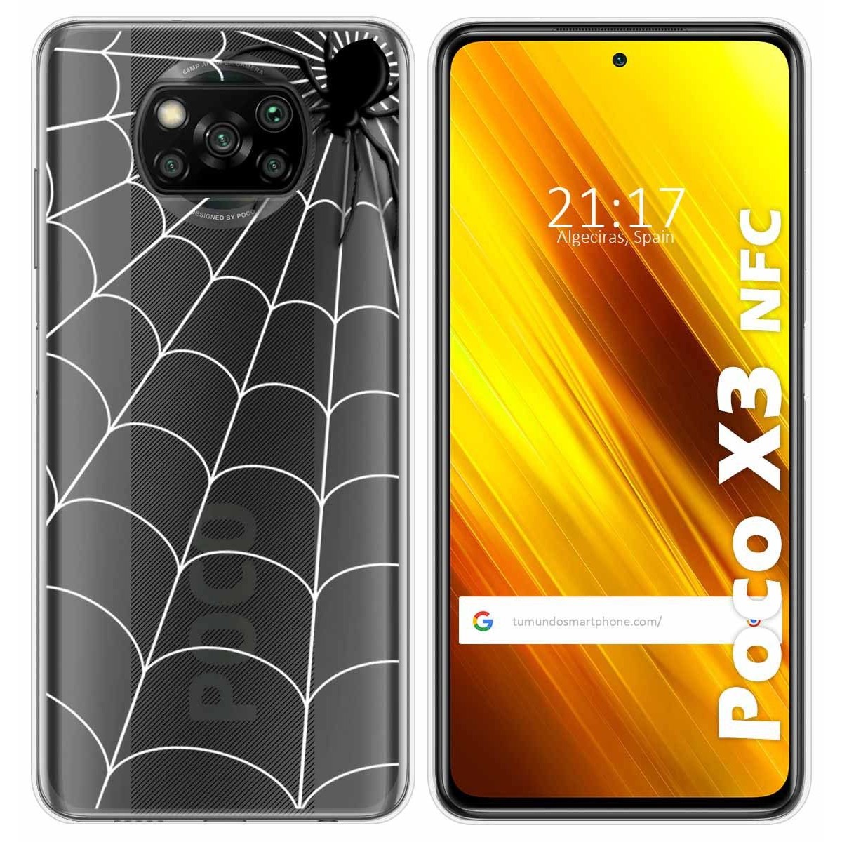 Funda Gel Transparente para Xiaomi POCO X3 NFC / X3 PRO diseño Araña Dibujos