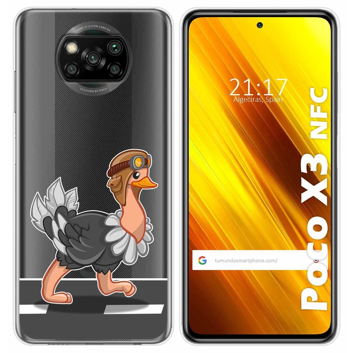 Funda Gel Transparente para Xiaomi POCO X3 NFC / X3 PRO diseño Avestruz Dibujos