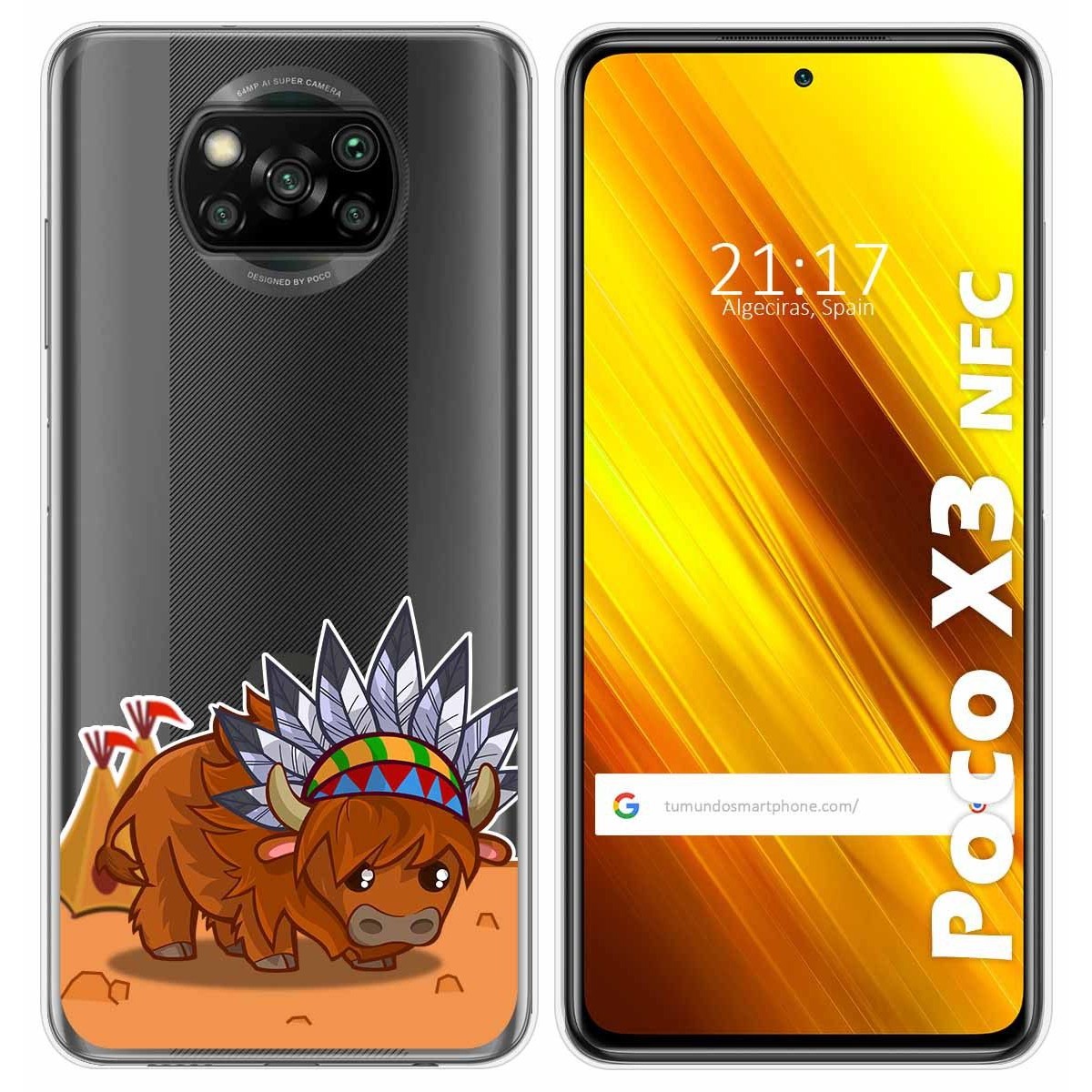 Funda Gel Transparente para Xiaomi POCO X3 NFC / X3 PRO diseño Bufalo Dibujos