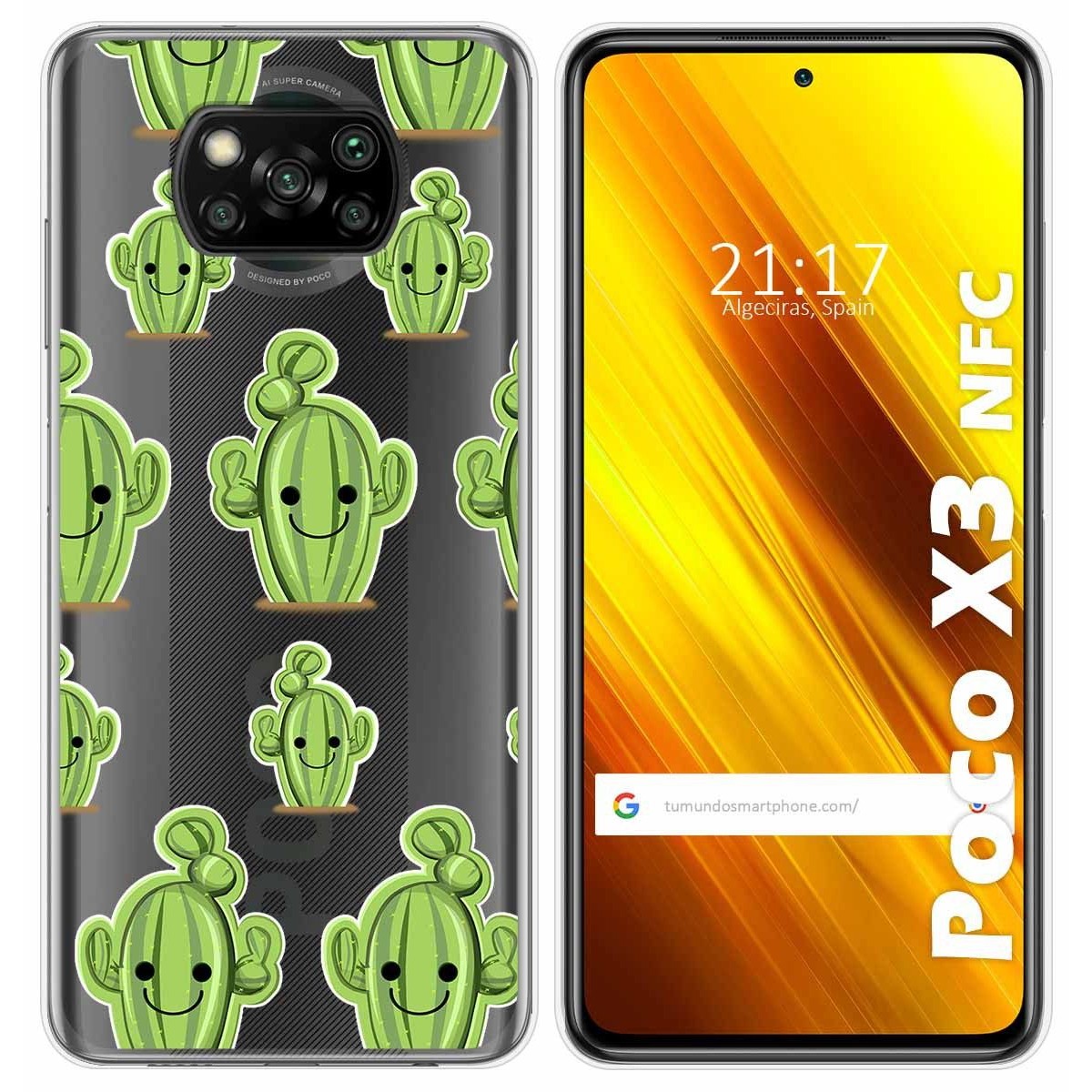 Funda Gel Transparente para Xiaomi POCO X3 NFC / X3 PRO diseño Cactus Dibujos