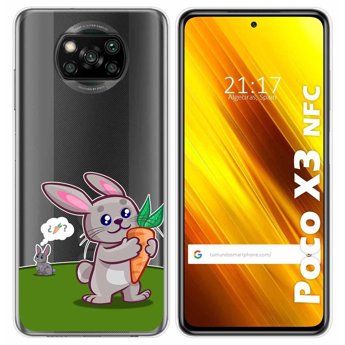 Funda Gel Transparente para Xiaomi POCO X3 NFC / X3 PRO diseño Conejo Dibujos