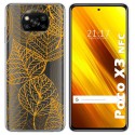 Funda Gel Transparente para Xiaomi POCO X3 NFC / X3 PRO diseño Hojas Dibujos