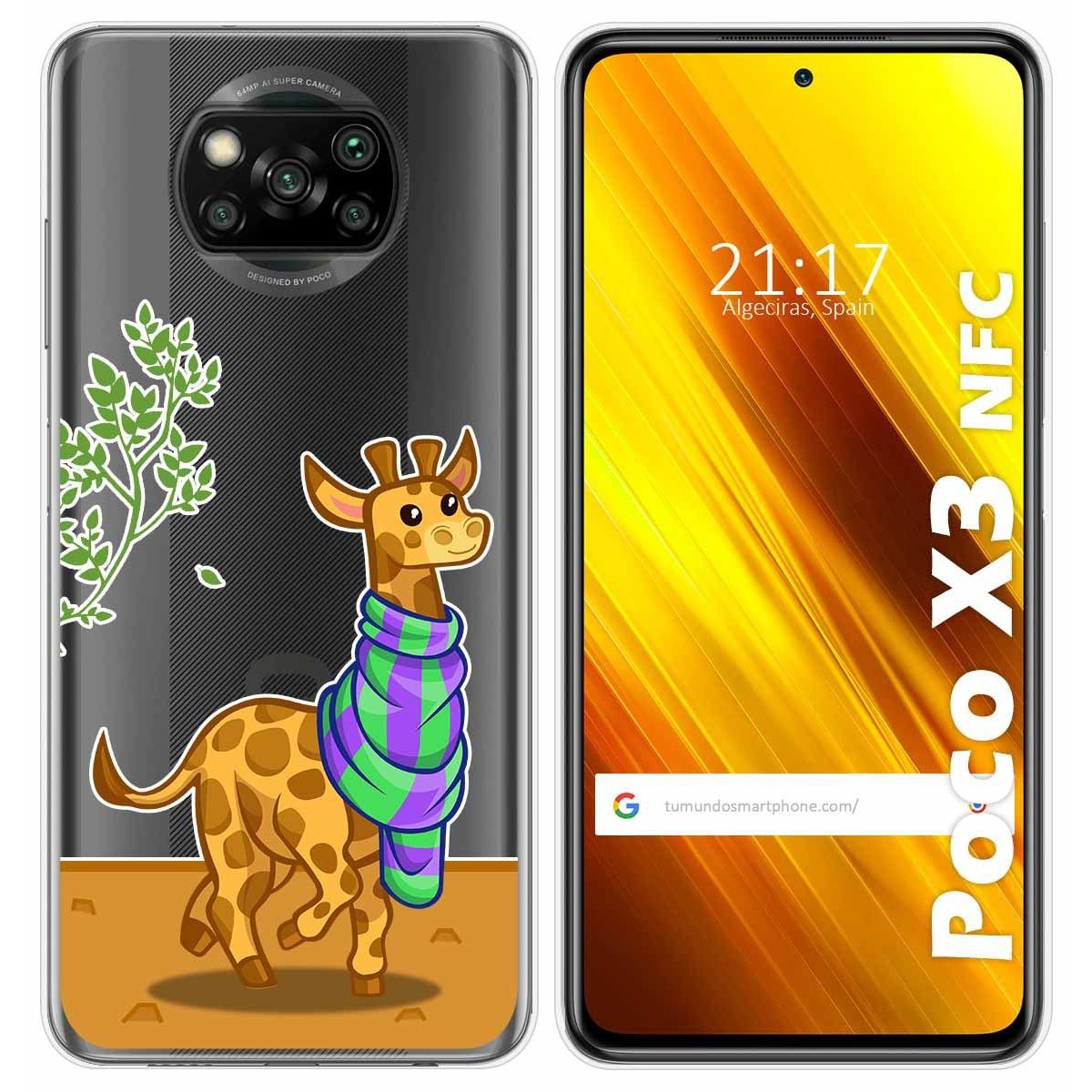 Funda Gel Transparente para Xiaomi POCO X3 NFC / X3 PRO diseño Jirafa Dibujos