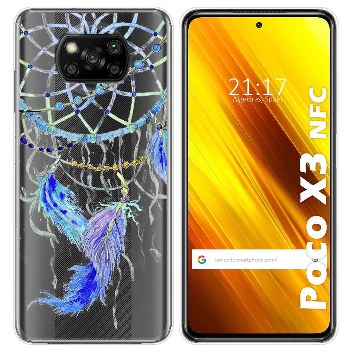 Funda Gel Transparente para Xiaomi POCO X3 NFC / X3 PRO diseño Plumas Dibujos