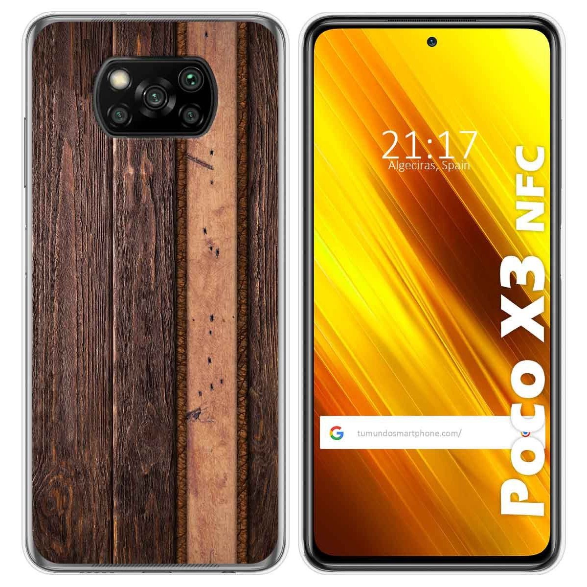 Funda Gel Tpu para Xiaomi POCO X3 NFC / X3 PRO diseño Madera 05 Dibujos