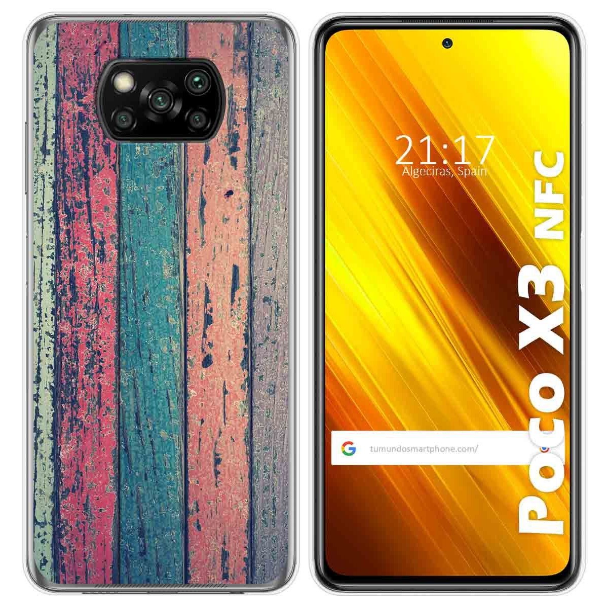 Funda Gel Tpu para Xiaomi POCO X3 NFC / X3 PRO diseño Madera 10 Dibujos