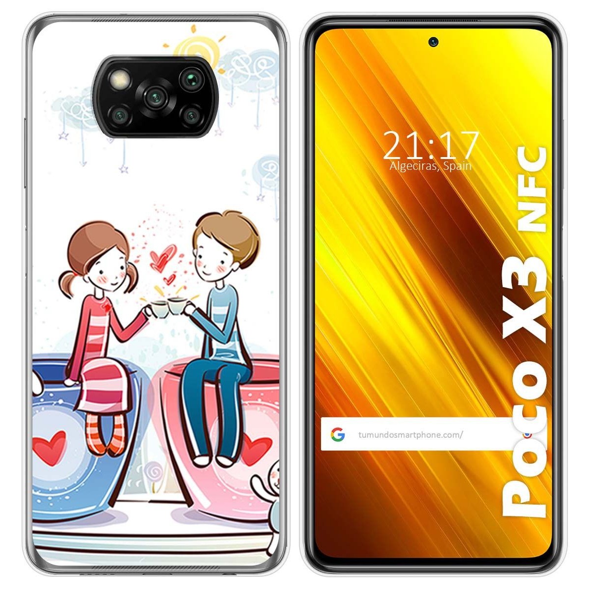 Funda Gel Tpu para Xiaomi POCO X3 NFC / X3 PRO diseño Café Dibujos