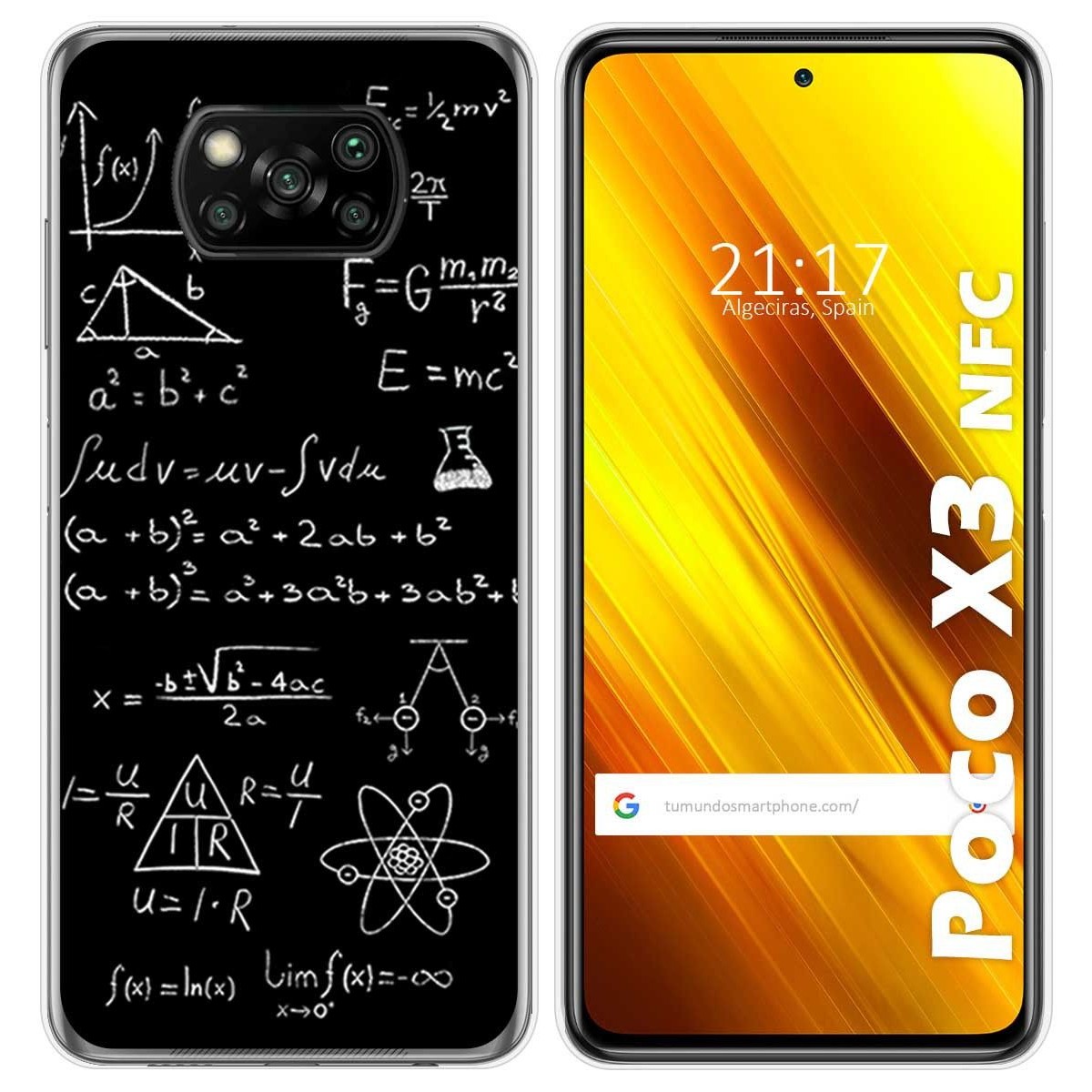 Funda Gel Tpu para Xiaomi POCO X3 NFC / X3 PRO diseño Formulas Dibujos
