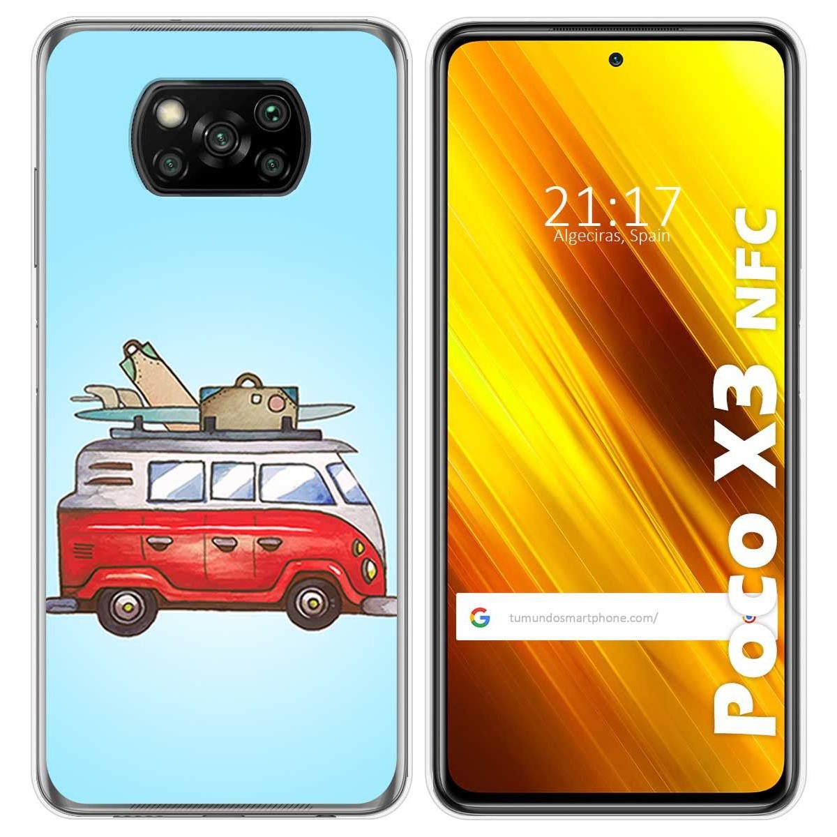 Funda Gel Tpu para Xiaomi POCO X3 NFC / X3 PRO diseño Furgoneta Dibujos