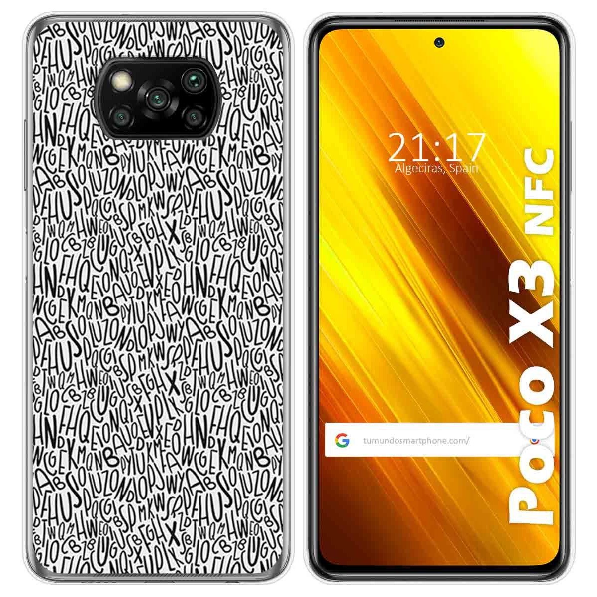 Funda Gel Tpu para Xiaomi POCO X3 NFC / X3 PRO diseño Letras Dibujos
