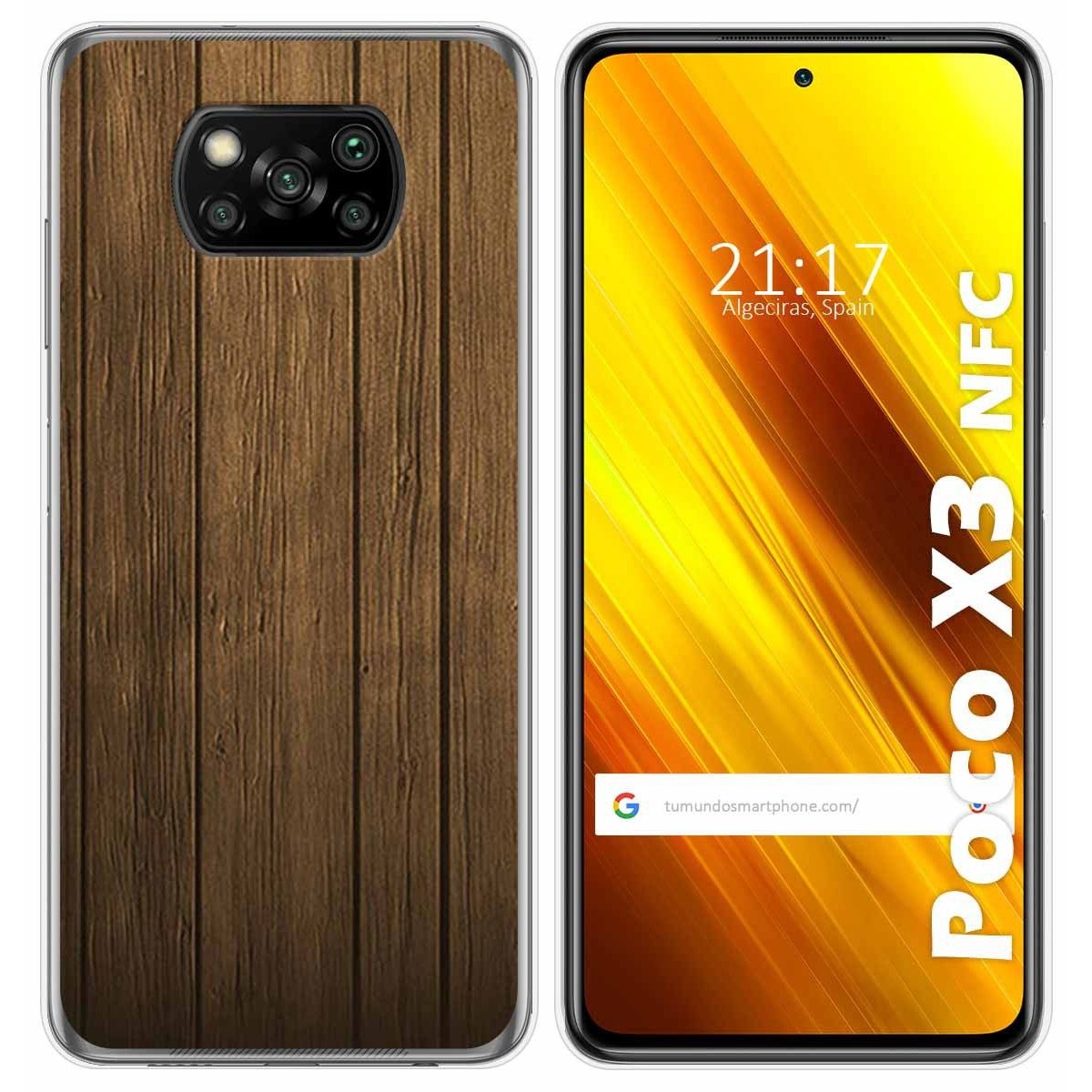 Funda Gel Tpu para Xiaomi POCO X3 NFC / X3 PRO diseño Madera Dibujos