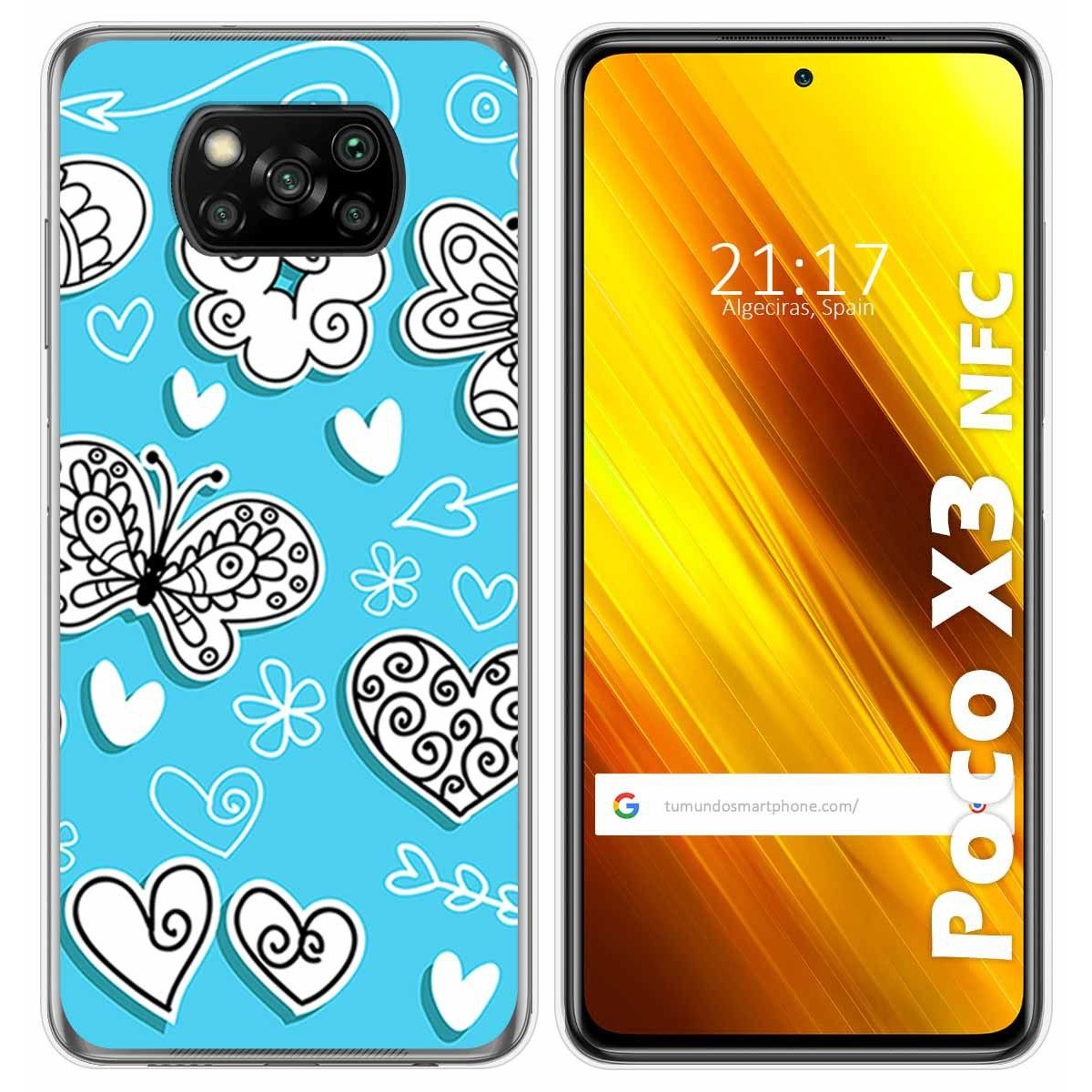 Funda Gel Tpu para Xiaomi POCO X3 NFC / X3 PRO diseño Mariposas Dibujos