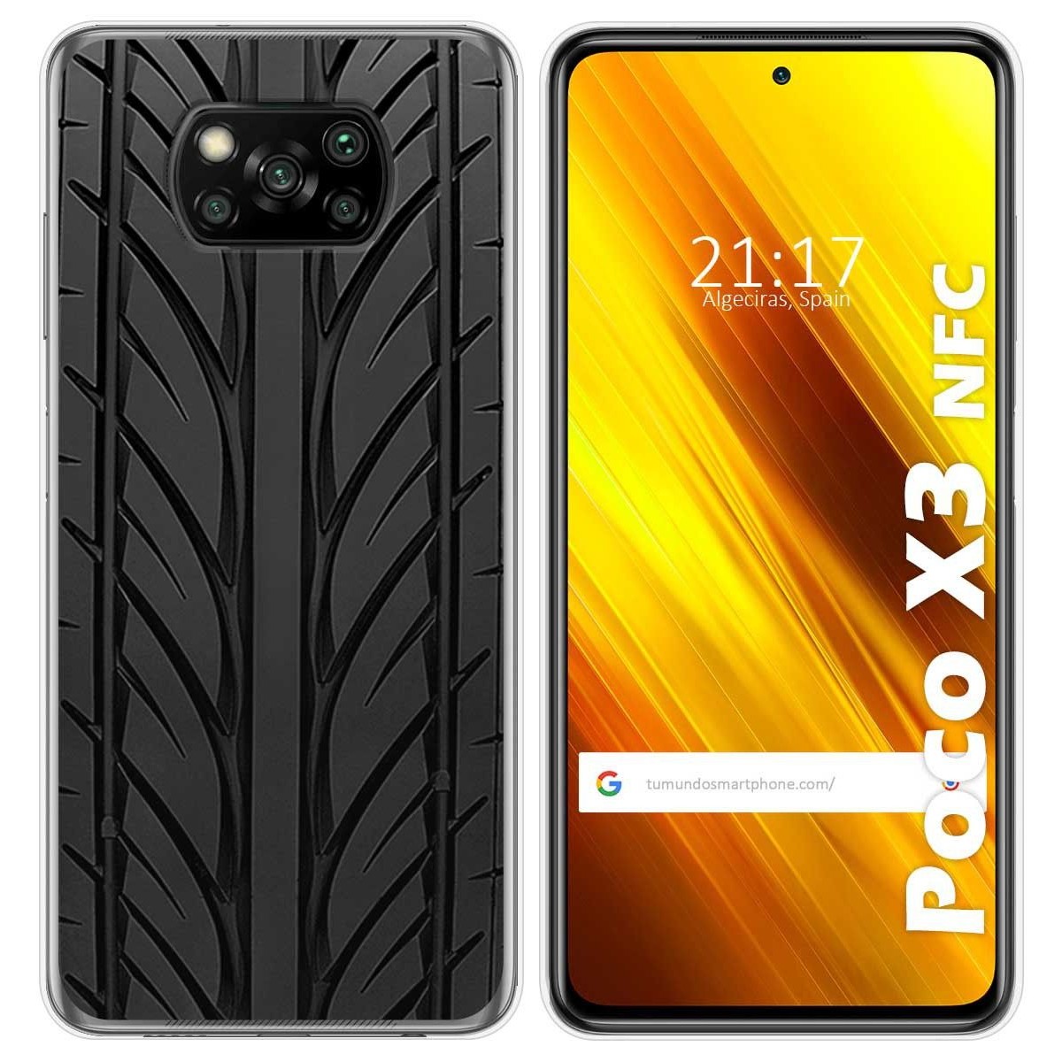 Funda Gel Tpu para Xiaomi POCO X3 NFC / X3 PRO diseño Neumatico Dibujos