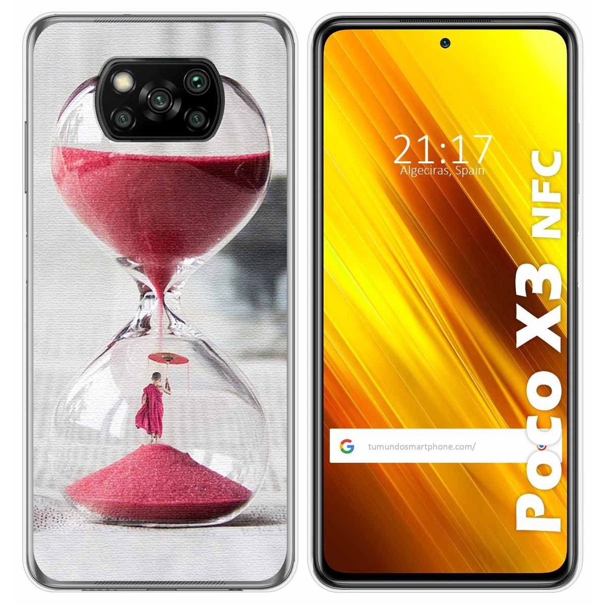 Funda Gel Tpu para Xiaomi POCO X3 NFC / X3 PRO diseño Reloj Dibujos