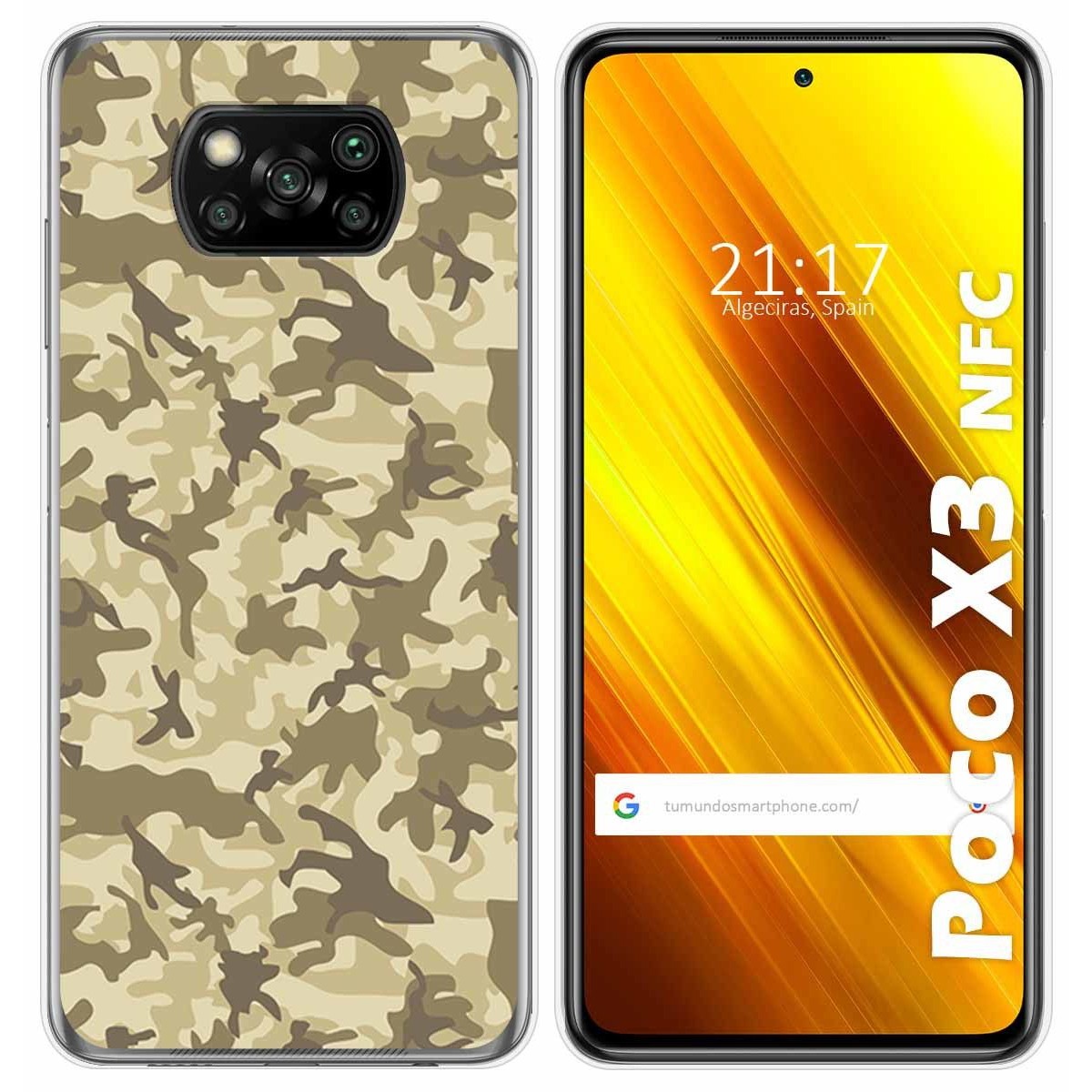 Funda Gel Tpu para Xiaomi POCO X3 NFC / X3 PRO diseño Sand Camuflaje Dibujos