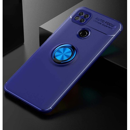 Funda Magnetica Soporte con Anillo Giratorio 360 para Xiaomi Redmi 9C Azul
