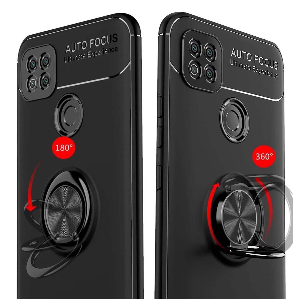 Funda Magnetica Soporte con Anillo Giratorio 360 para Xiaomi Redmi 9C Azul