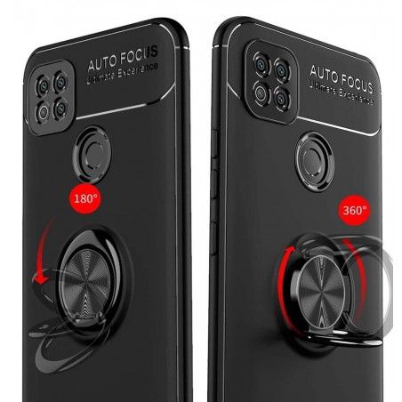 Funda Magnetica Soporte con Anillo Giratorio 360 para Xiaomi Redmi 9C Azul