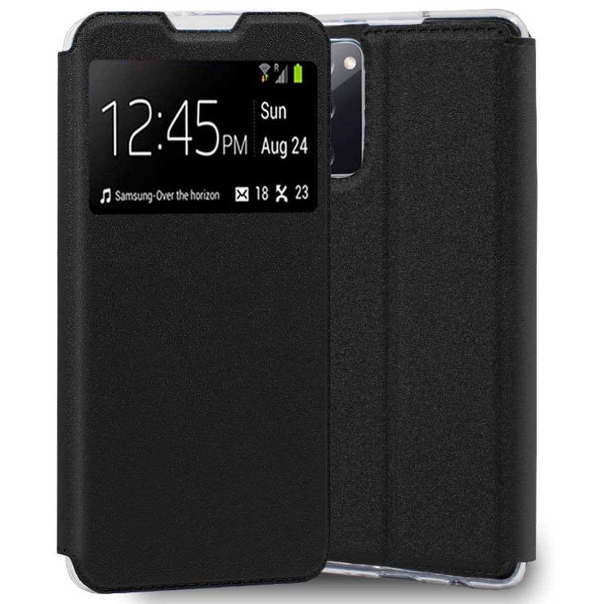 Funda Libro Soporte con Ventana para Samsung Galaxy S20 FE color Negra