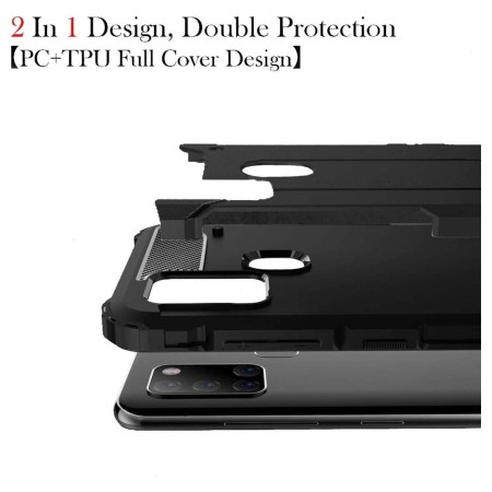 Funda Tipo Hybrid Tough Armor (Pc+Tpu) Negra para  Samsung Galaxy A21s