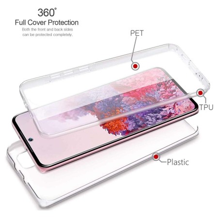 Funda Completa Transparente Pc + Tpu Full Body 360 para Samsung Galaxy S20 FE