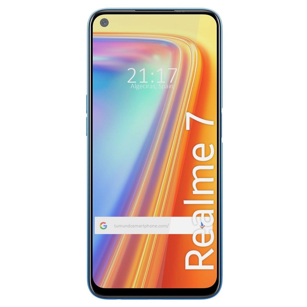 Protector Cristal Templado Completo 5D Full Glue Negro para Realme 7 Vidrio