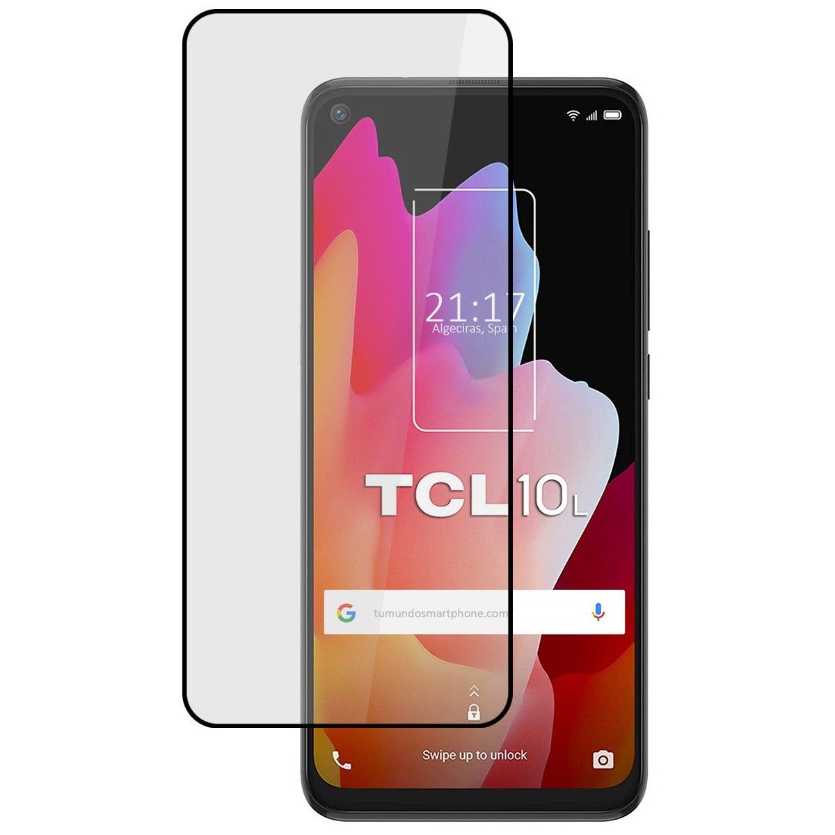 Protector Cristal Templado Completo 5D Full Glue Negro para TCL 10L Vidrio