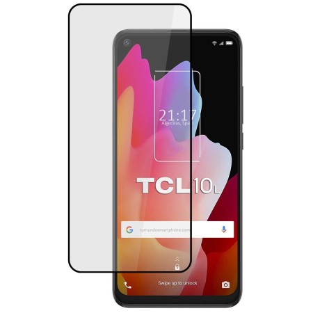 Protector Cristal Templado Completo 5D Full Glue Negro para TCL 10L Vidrio