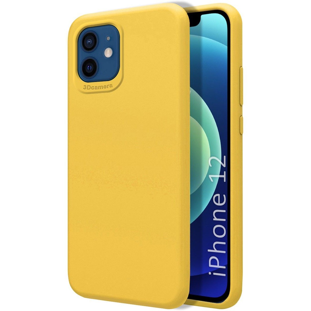 Funda Silicona Líquida Ultra Suave para Iphone 12 / 12 Pro (6.1) color Amarilla
