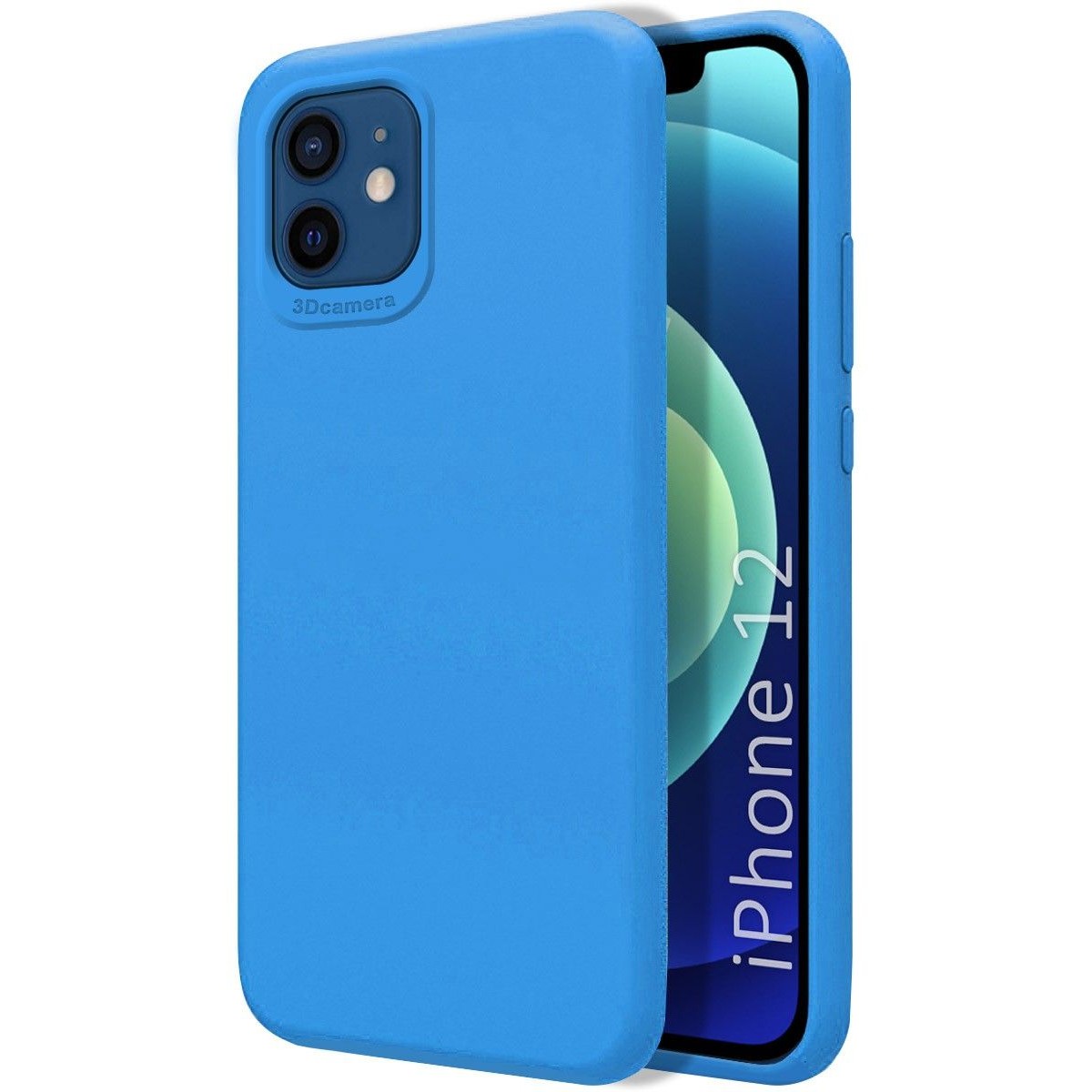 Funda Silicona Líquida Ultra Suave para Iphone 12 / 12 Pro (6.1) color Azul