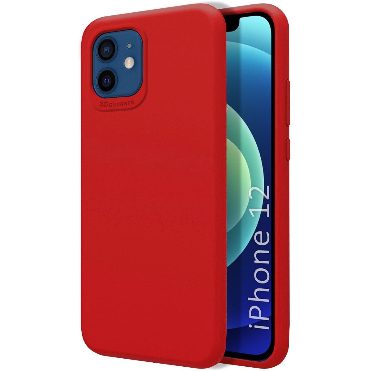 Funda Silicona Líquida Ultra Suave para Iphone 12 / 12 Pro (6.1) color Roja