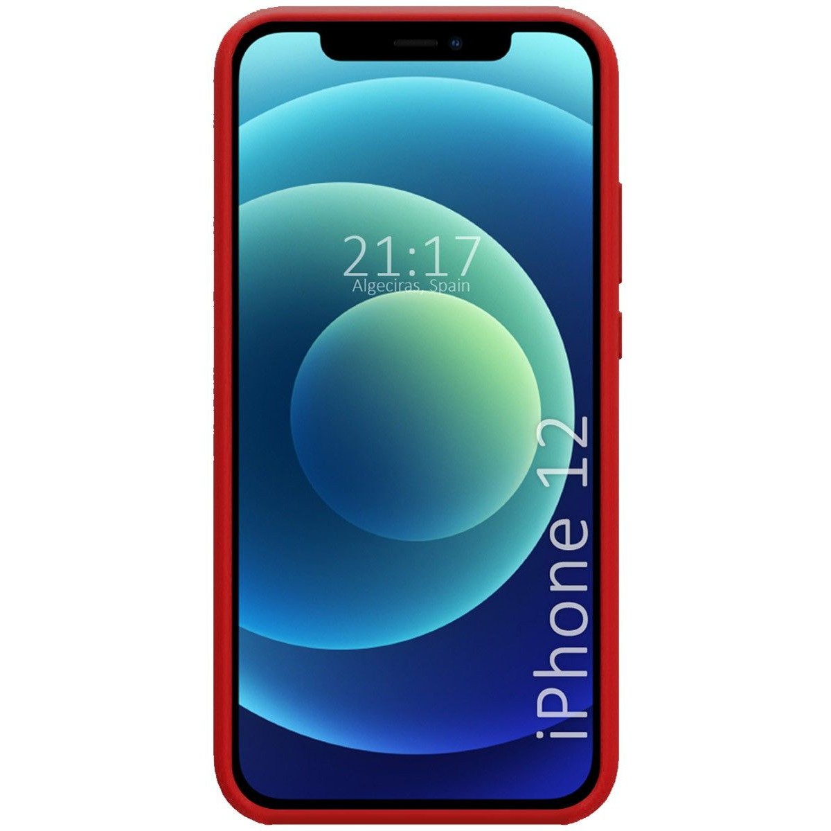 Funda Silicona Líquida Ultra Suave para Iphone 12 / 12 Pro (6.1) color Roja