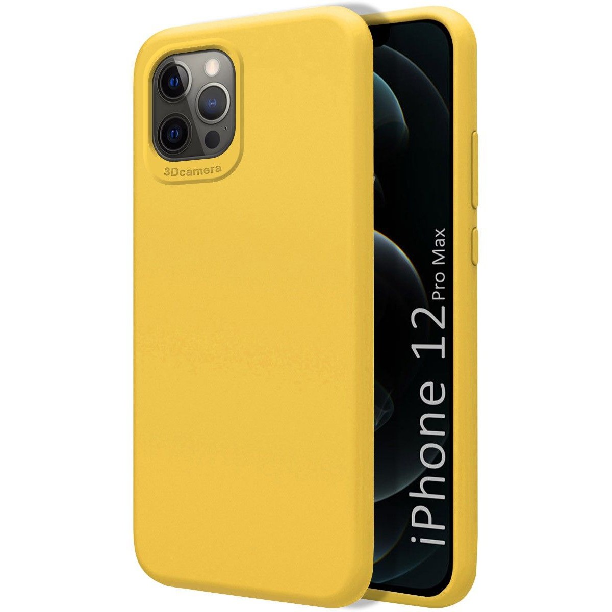 Funda Silicona Líquida Ultra Suave para Iphone 12 Pro Max (6.7) color Amarilla