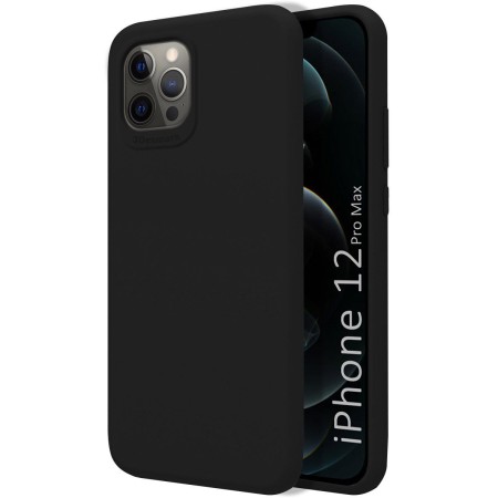 Funda Silicona Líquida Ultra Suave para Iphone 12 Pro Max (6.7) color Negra