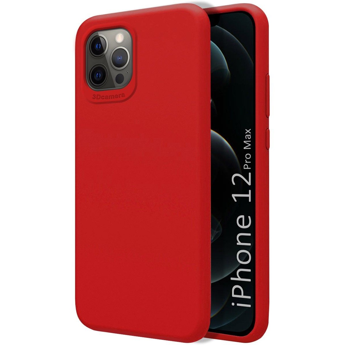 Funda Silicona Líquida Ultra Suave para Iphone 12 Pro Max (6.7) color Roja