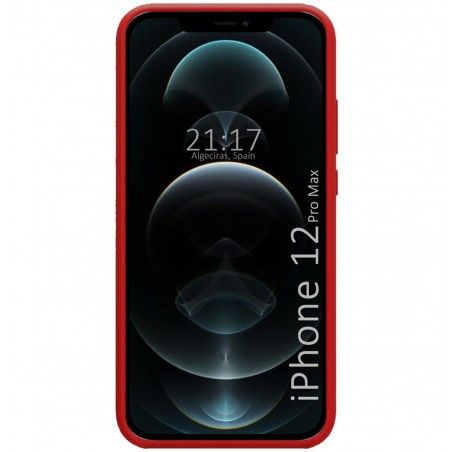 Funda Silicona Líquida Ultra Suave para Iphone 12 Pro Max (6.7) color Roja