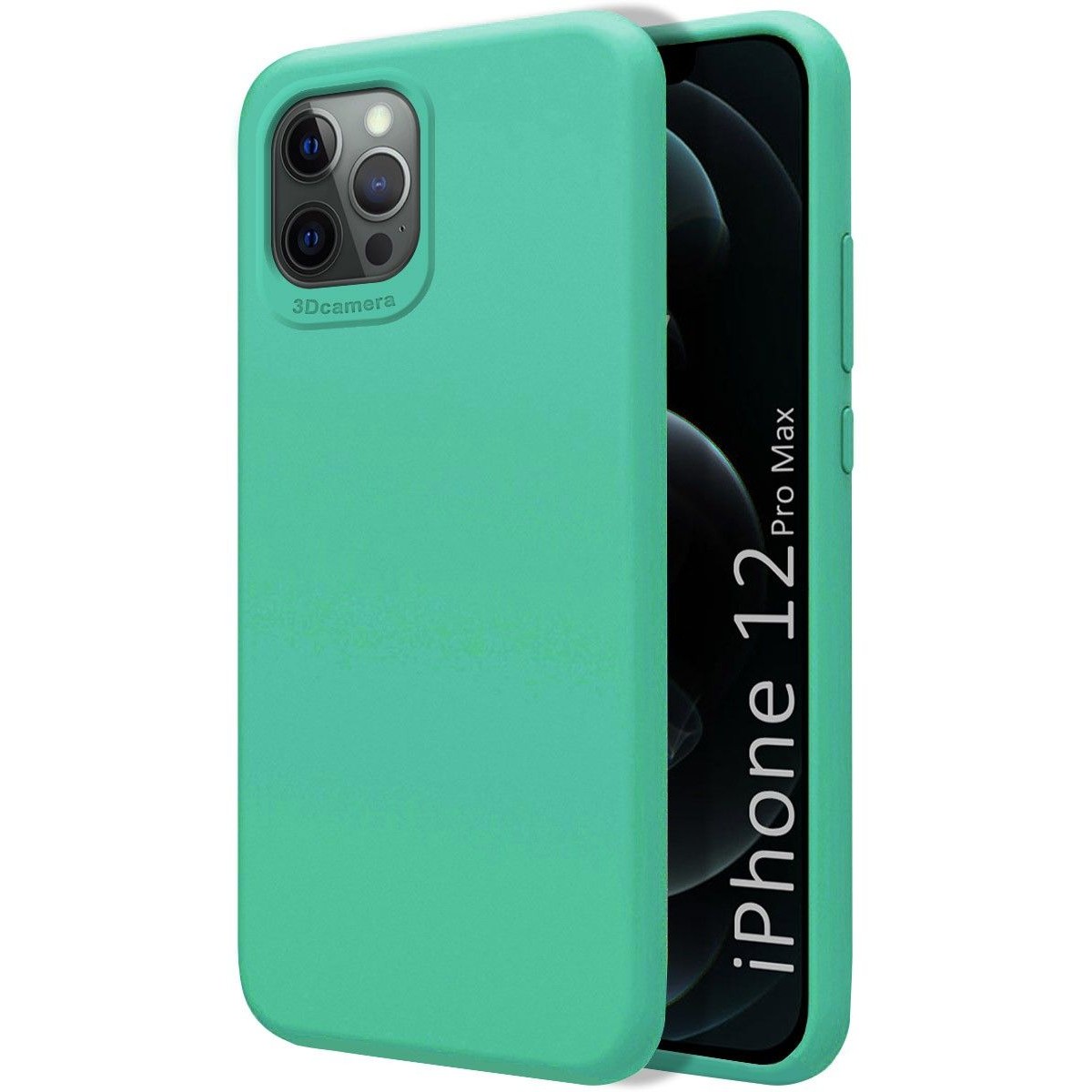 Funda Silicona Líquida Ultra Suave para Iphone 12 Pro Max (6.7) color Verde
