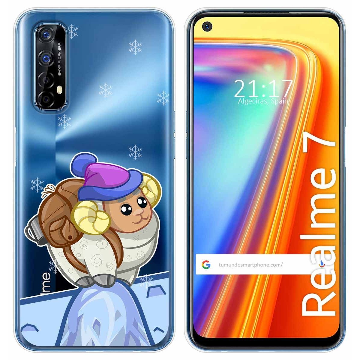 Funda Gel Transparente para Realme 7 diseño Cabra Dibujos