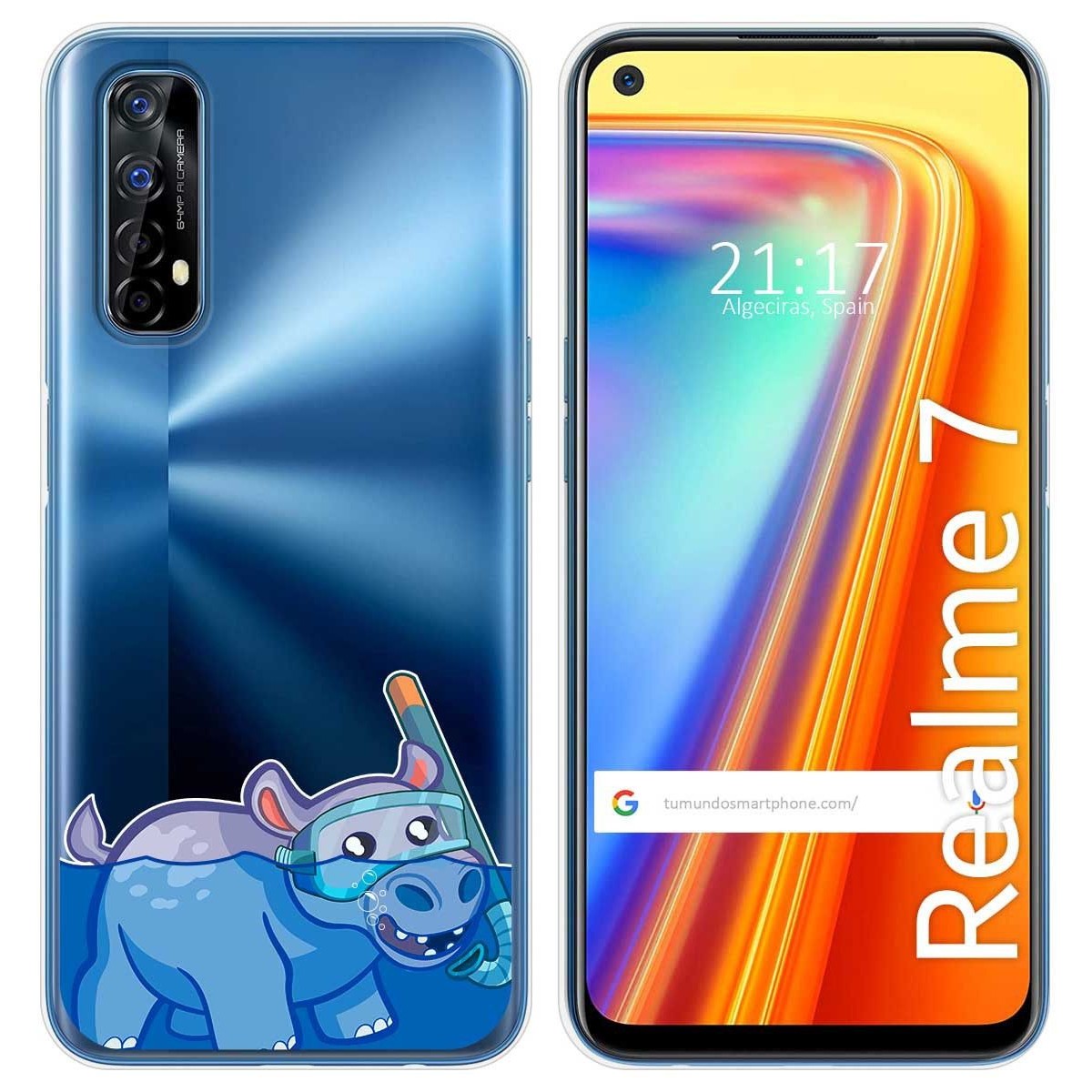 Funda Gel Transparente para Realme 7 diseño Hipo Dibujos