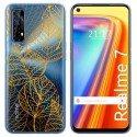 Funda Gel Transparente para Realme 7 diseño Hojas Dibujos
