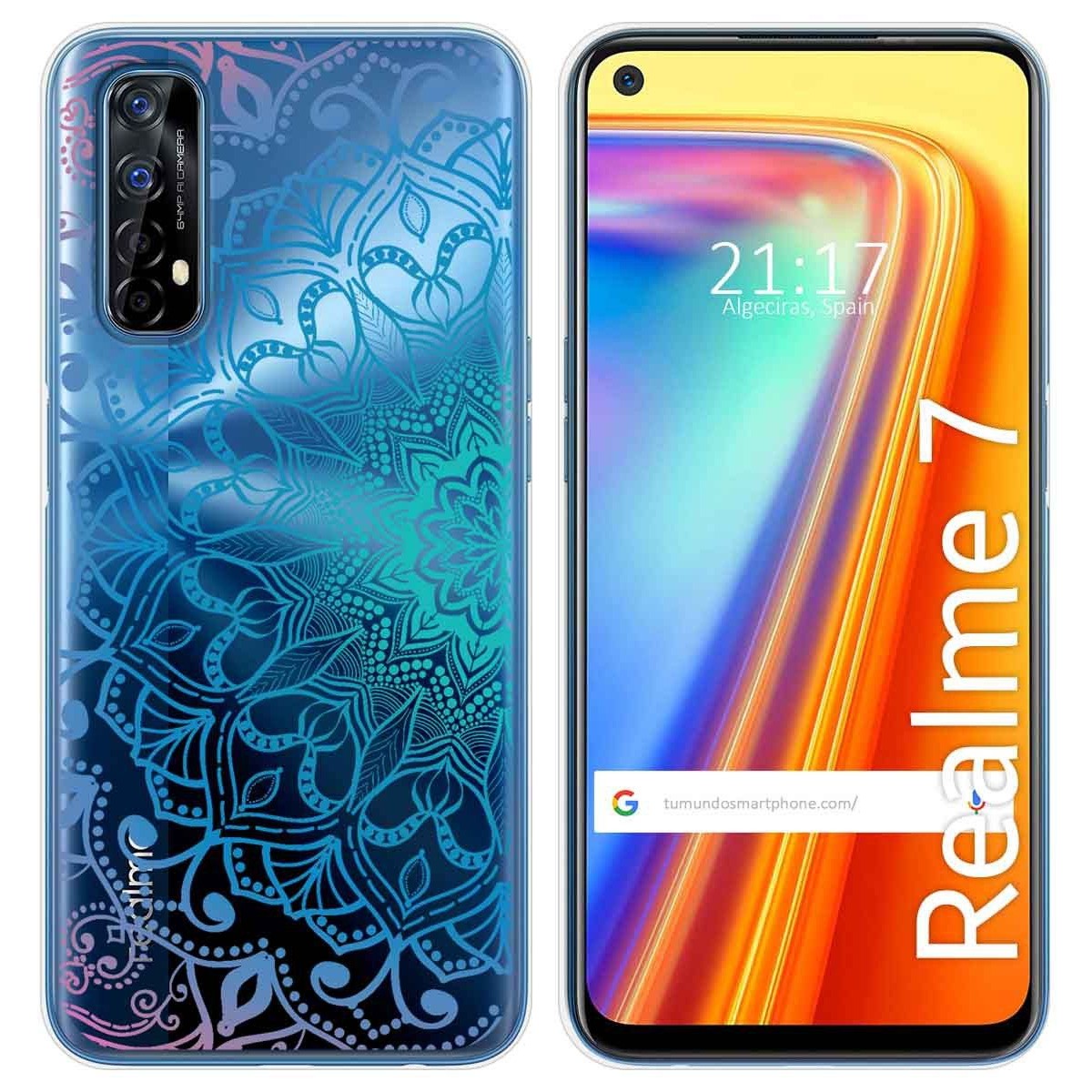 Funda Gel Transparente para Realme 7 diseño Mandala Dibujos