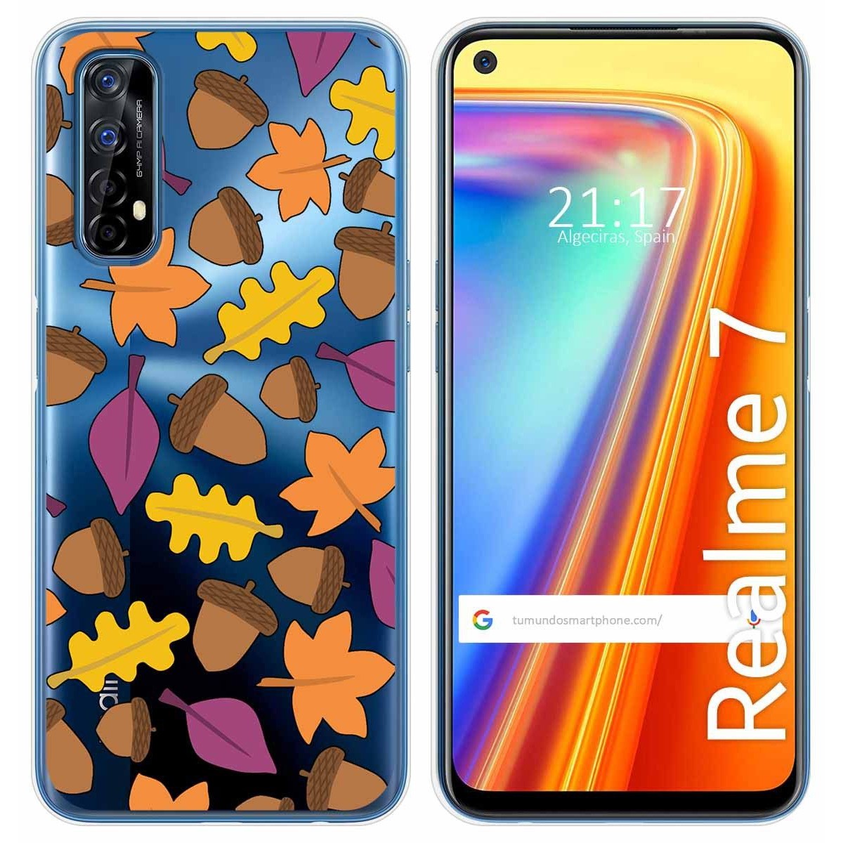 Funda Gel Transparente para Realme 7 diseño Otoño Dibujos