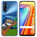 Funda Gel Transparente para Realme 7 diseño Panda Dibujos