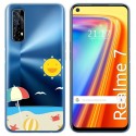 Funda Gel Transparente para Realme 7 diseño Playa Dibujos