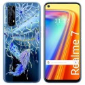 Funda Gel Transparente para Realme 7 diseño Plumas Dibujos