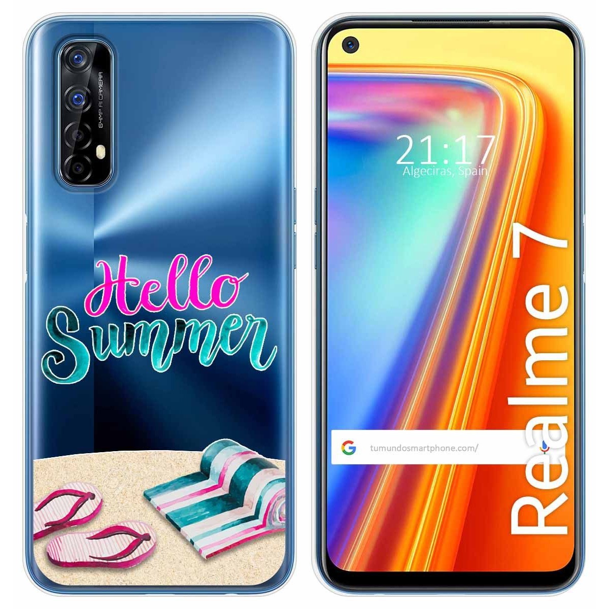 Funda Gel Transparente para Realme 7 diseño Summer Dibujos