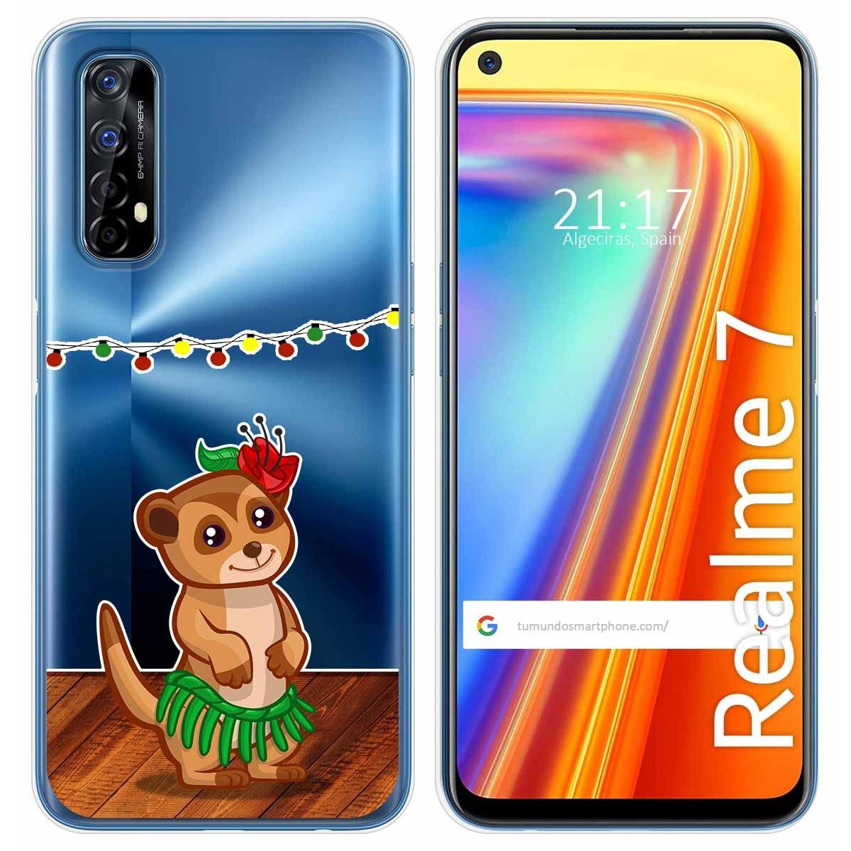 Funda Gel Transparente para Realme 7 diseño Suricata Dibujos