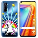 Funda Gel Transparente para Realme 7 diseño Unicornio Dibujos